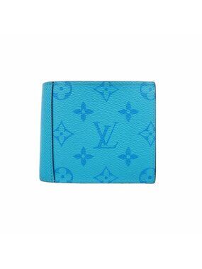Louis Vuitton Wallet Taigarama Portefeuille Marco Tropical Blue